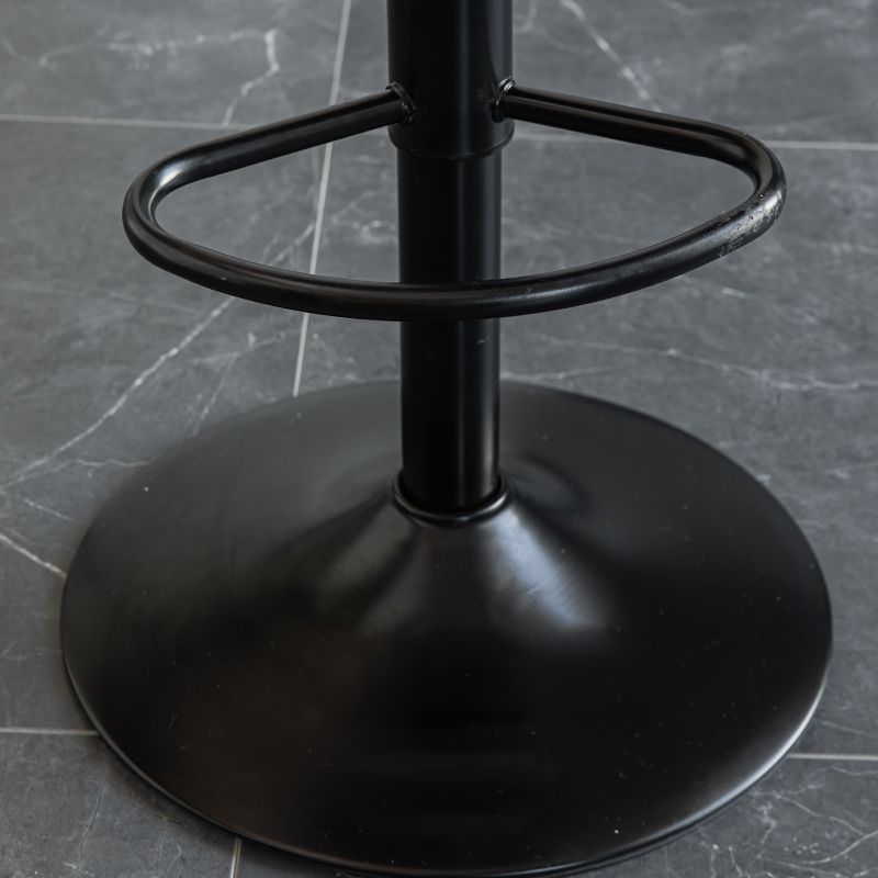 Contemporary Leather Swivel Barstool Indoor Bar Stool with Metal Base and Low Back Clearhalo 'Bar Furniture' 'Bar Stools' 'bar_stools' 'furn' 'furn_bar_stools' 'Furniture' 'furniture_bar_stools' 'Kitchen & Dining Furniture' 1200x1200_285e7d7c-4be3-493c-bfdb-dc7bad25b218