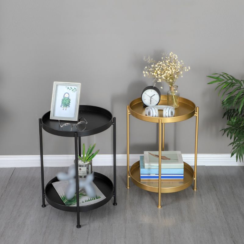 Round Shape Sofa Side Accent Table Tray Top Modernistic Bedroom End Table