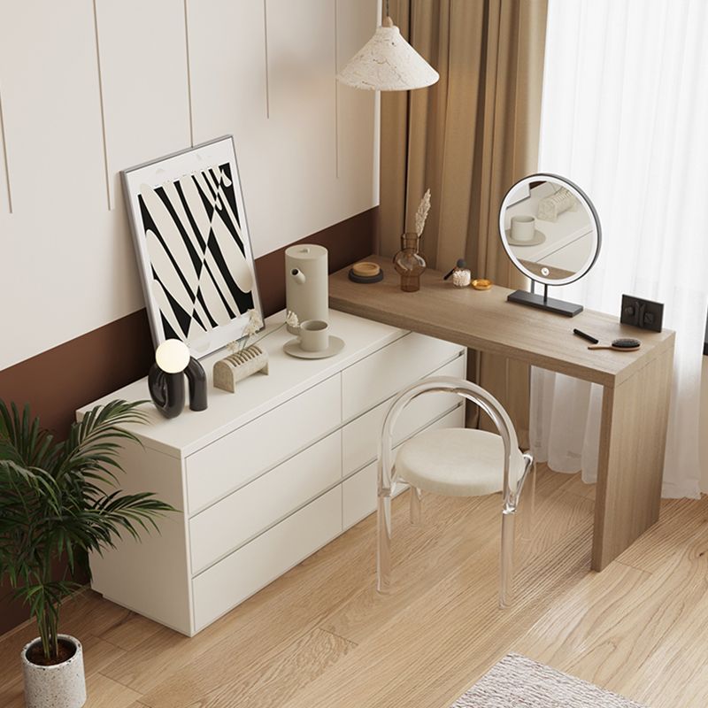 Modern With Drawer Solid Wood Lighted Mirror Bedroom Make-up Vanity Clearhalo 'Bedroom Furniture' 'furn' 'furn_makeup_vanities' 'Furniture' 'Makeup Vanities' 'makeup_vanities' 1200x1200_2862ac12-e7a5-48c9-ba21-6140df61d31c