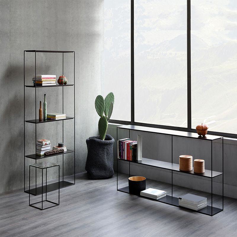 Tavolo da console rettangolare moderna tavolo di divano console in metallo in bianco/nero