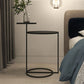 Mid-Century Modern Iron 2-Tier Side Table in Black and White Clearhalo 'Coffee & Accent Tables' 'End & Side Tables' 'end_side_tables' 'furn' 'furn_end_side_tables' 'Furniture' 'Living Room Furniture' 1200x1200_2865cbb6-0fb2-4c27-91ca-730c737b4c01