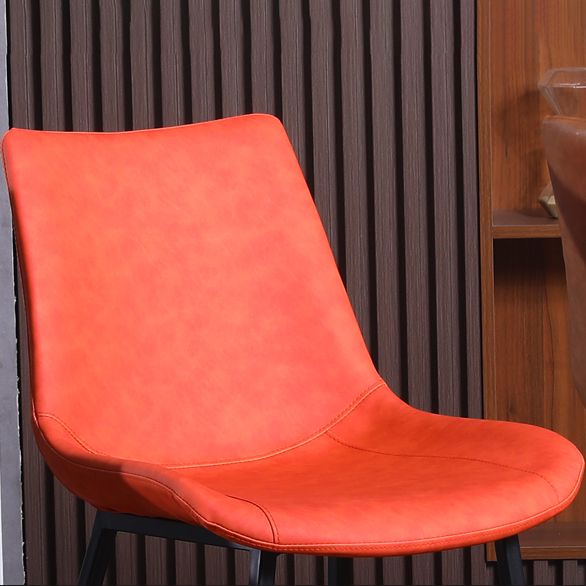 Scandinavian Style Leather Dining Chair Solid Back Single Arm Dining Chair for Home Clearhalo ' kitchen&dining_furn' 'Dining Chairs' 'Dining Tables & Seating' 'dining_chair' 'furn' 'furn_dining_chair' 'Furniture' 'furniture_dining_chair' 'Kitchen & Dining Furniture' 'kitchen' 1200x1200_2866914b-b758-4b0a-bdea-60723a65eb22