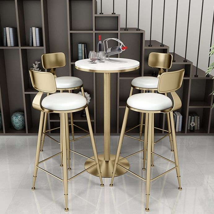 Modern Bar Dining Table Round and Square Bar Height Cocktail Table with Iron Base Clearhalo 'Bar Furniture' 'Bar Tables' 'bar_tables' 'furn' 'furn_bar_tables' 'Furniture' 'furniture_bar_tables' 'Kitchen & Dining Furniture' 'kitchen&dining_furn' 'kitchen' 1200x1200_2867ecfa-6741-4e1b-966c-ca2df60a6bb4