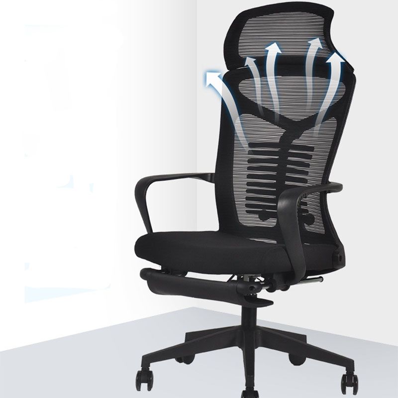 Black Modern & Contemporary Office Chair Fixed Arms Mid Back Home Office Chair Clearhalo 'furn' 'furn_office_chair' 'Furniture' 'Office Chairs' 'Office Furniture' 'office_chair' 1200x1200_28687307-81b0-4ea1-9c54-cc0ed3d1a873