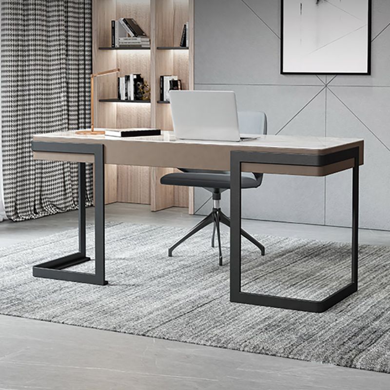 2つの引き出し付きの現代的な長方形のライティングデスクストーンオフィスデスク