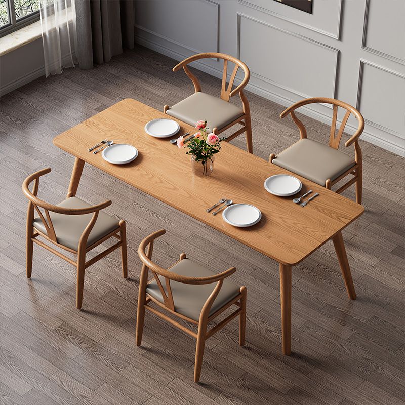 Modern 1/4/5/7 Pieces Dining Set Rectangle Pine Wood Dining Table for Dining Room Kitchen Clearhalo 'Dining Room Sets' 'Dining Tables & Seating' 'dining_room_set' 'furn' 'furn_dining_room_set' 'Furniture' 'Kitchen & Dining Furniture' 1200x1200_286ab70a-8e4e-4def-a929-98a7b6a0c758