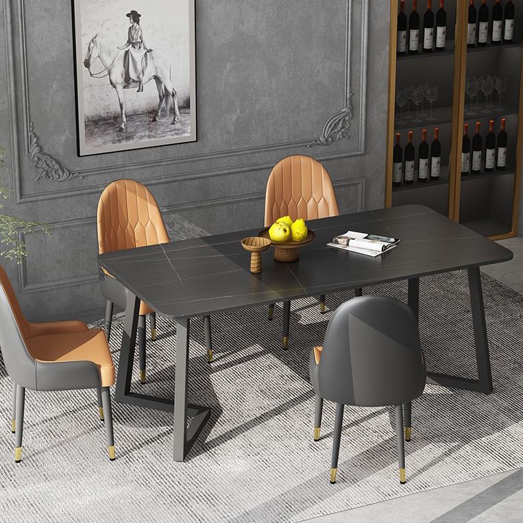 Industrial Style Stone Dining Table Double Pedestal Dining Room Collection Clearhalo ' dining_table' 'Dining Tables & Seating' 'Dining Tables' 'furn' 'furn_dining_table' 'Furniture' 'furniture_dining_table' 'Kitchen & Dining Furniture' 'kitchen&dining_furn' 'kitchen' 'kitchen_dining_table' 1200x1200_286b07ed-abf3-4ec9-9859-6a61053ac152