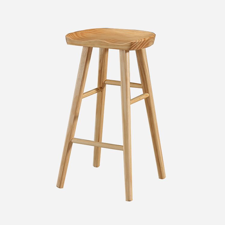 Modern Armless Counter Stool Pine Wood Cafe Bar Stool with Wooden Seat and Pedal Clearhalo 'Bar Furniture' 'Bar Stools' 'bar_stools' 'furn' 'furn_bar_stools' 'Furniture' 'furniture_bar_stools' 'Kitchen & Dining Furniture' 1200x1200_286b7f58-ca3e-4294-85ce-a3acbf9bca37