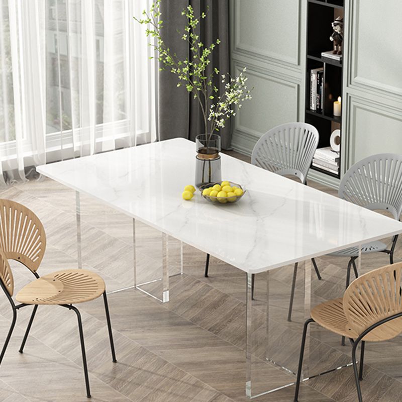 Contemporary Dinette Table Rectangle Stone Dining Table for Dining Room Clearhalo 'Dining Tables & Seating' 'Dining Tables' 'dining_table' 'furn' 'furn_dining_table' 'Furniture' 'Kitchen & Dining Furniture' 1200x1200_286b8424-6bba-4194-af2c-652854a3e1ba