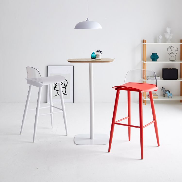 Coffee Shop Footrest Scandinavian Stool Matte Finish Plastic Barstool Clearhalo 'Bar Furniture' 'Bar Stools' 'bar_stools' 'furn' 'furn_bar_stools' 'Furniture' 'furniture_bar_stools' 'Kitchen & Dining Furniture' 1200x1200_286bd74b-2f96-4da3-80ff-cbabdb65a1f1