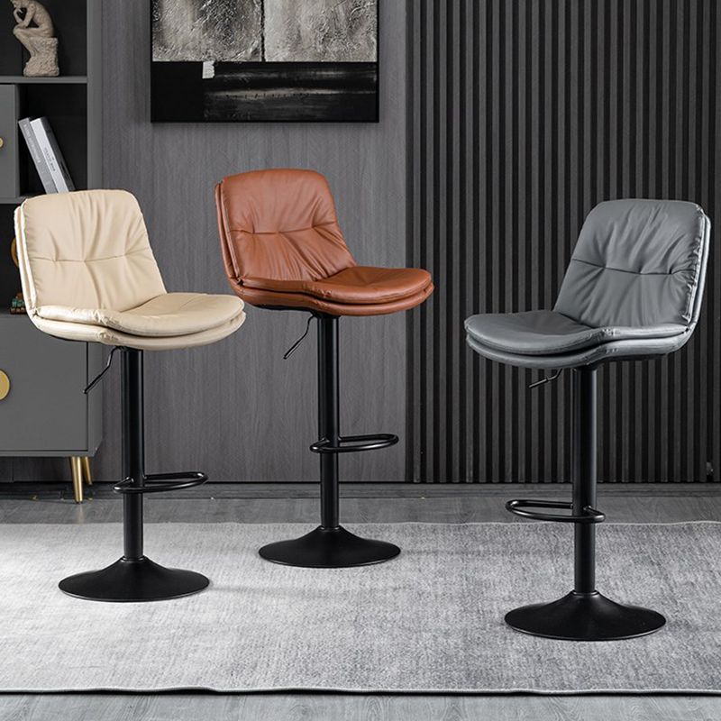 Faux Leather Swivel Bar Chair Modern Armless Upholstered Bar Stool Clearhalo 'Bar Furniture' 'Bar Stools' 'bar_stools' 'furn' 'furn_bar_stools' 'Furniture' 'Kitchen & Dining Furniture' 1200x1200_286c2093-bf83-4b68-b1bf-6bcc9fb69930