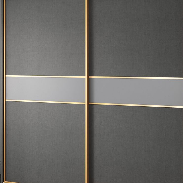 Grey Engineered Wood Wardrobe Cabinet Contemporary Wardrobe Armoire