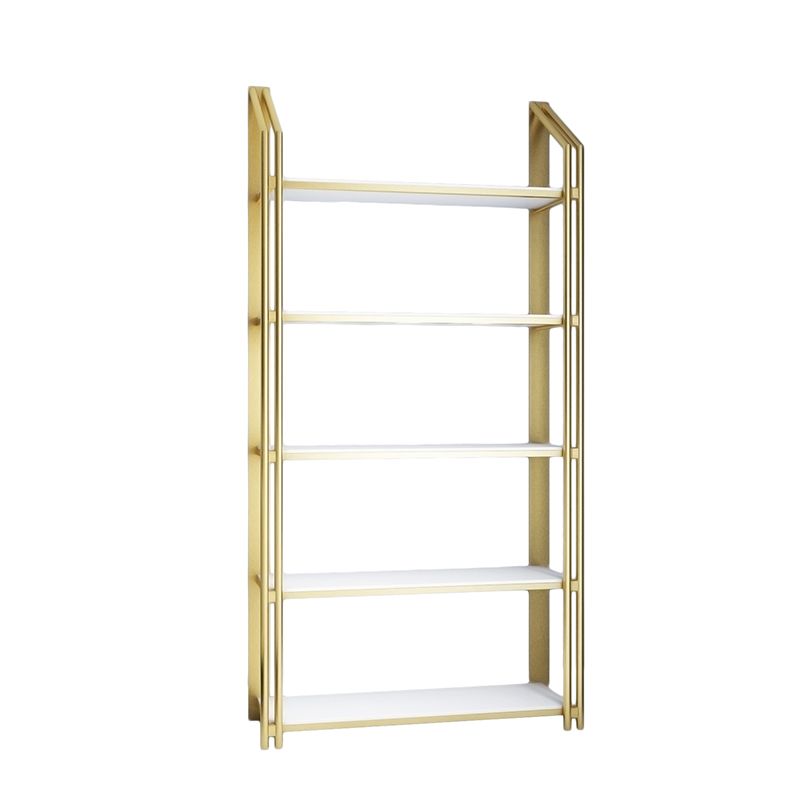 Glam Style Bookshelf Open Back Gold Bookcase for Home Office and Study Room Clearhalo 'Bookcases' 'furn' 'furn_bookcases' 'Furniture' 'furniture_bookcases' 'kitchen' 'kitchen_bookcases' 'Living Room Furniture' 'Office Furniture' 1200x1200_2870c442-ceaf-492e-912f-4e0e0d159fce