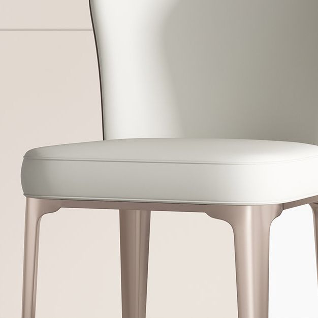Glam Leather Dining Armless Chair Metal Dining Parsons Chair for Home Use Clearhalo ' kitchen&dining_furn' 'Dining Chairs' 'Dining Tables & Seating' 'dining_chair' 'furn' 'furn_dining_chair' 'Furniture' 'furniture_dining_chair' 'Kitchen & Dining Furniture' 'kitchen' 1200x1200_2872a043-754e-4655-b151-4248d12dd196