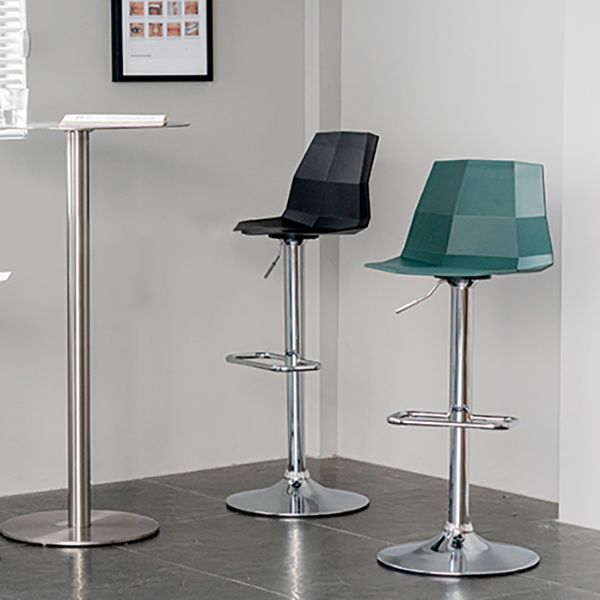 Modern Backrest Armless Counter Stool Iron Cafe Bar Stool with Plastic Cushion