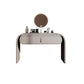 Glam Vanity Set Mirror 1 Drawers Leather Gray Standing Make-up Vanity