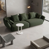 Contemporary Wool Sofa 28.35-In H Sloped Arm Seating with Pillows