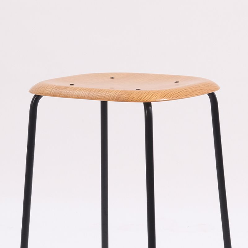 Solid Wood Counter & Bar Stools Modern Indoor Stools with Metal Base