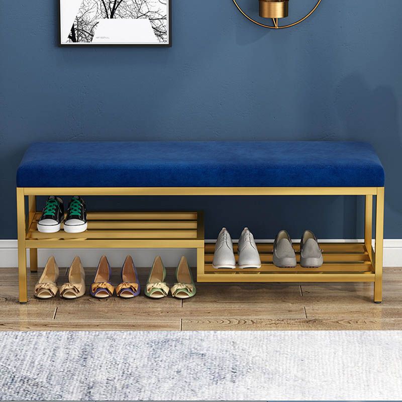 Glam 14" W Seating Bench Cushioned Rectangle Shoe Storage Entryway and Bedroom Bench Clearhalo 'Benches' 'Chairs & Seating' 'furn' 'furn_benches' 'Furniture' 'Living Room Furniture' 1200x1200_287a5712-8354-4871-8d49-013faac81025