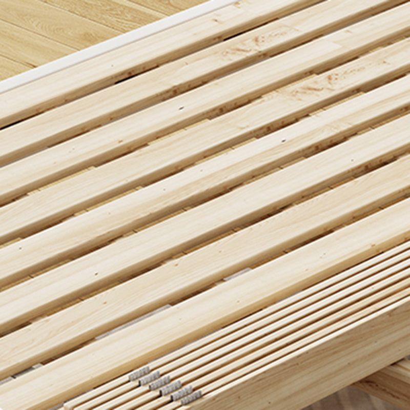 Scandinavian 9.84 " Tall Solid Color Wooden Platform Bed Frame Clearhalo 'Bedroom Furniture' 'Beds' 'furn' 'furn_beds' 'Furniture' 1200x1200_287afa89-ec9e-4988-a221-c9172d880712