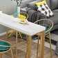 White Solid Wood Bar Table Gold and Metal Base Bar Table for Kitchen Living Room Clearhalo 'Bar Furniture' 'Bar Tables' 'bar_tables' 'furn' 'furn_bar_tables' 'Furniture' 'Kitchen & Dining Furniture' 1200x1200_287f2960-434a-4ce3-bf3c-a0ad3b813c68