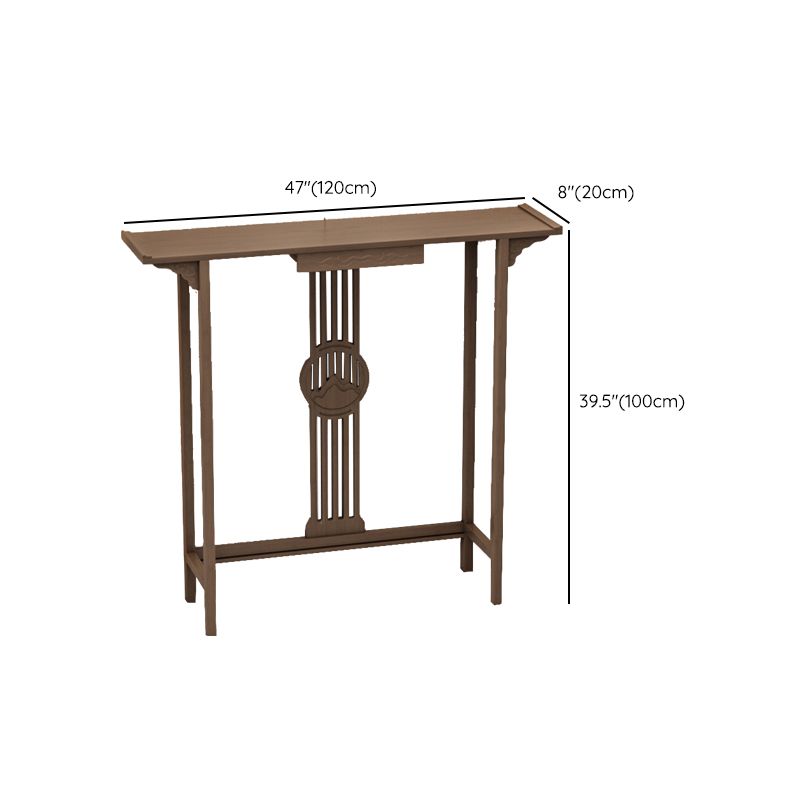 Rectangle Shape Contemporary Console Table Dark Brown Bamboo Console Sofa Table