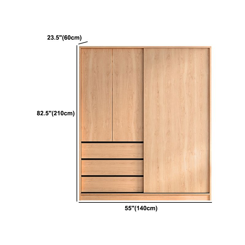 Engineered Wood Wardrobe Armoire with Drawer Contemporary Wardrobe Closet
