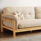Solid Wood Tufted Settee Flared Arm Beige Cushions Sofa -39.4" H Clearhalo 'furn' 'furn_sofas' 'Furniture' 'Living Room Furniture' 'Sofa' 'sofas' 1200x1200_2882bbf5-37a2-4e72-8193-68d52b3fccee