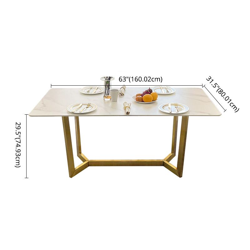 Dining Room Set Nordic Rectangle Dining Table Formal Dinette Set with Metal Base Clearhalo 'Dining Room Sets' 'Dining Tables & Seating' 'dining_room_set' 'furn' 'furn_dining_room_set' 'Furniture' 'furniture_dining_room_set' 'Kitchen & Dining Furniture' 'kitchen&dining_furn' 'kitchen' 1200x1200_2883475d-aa1e-4412-873e-8b4e70f5189a