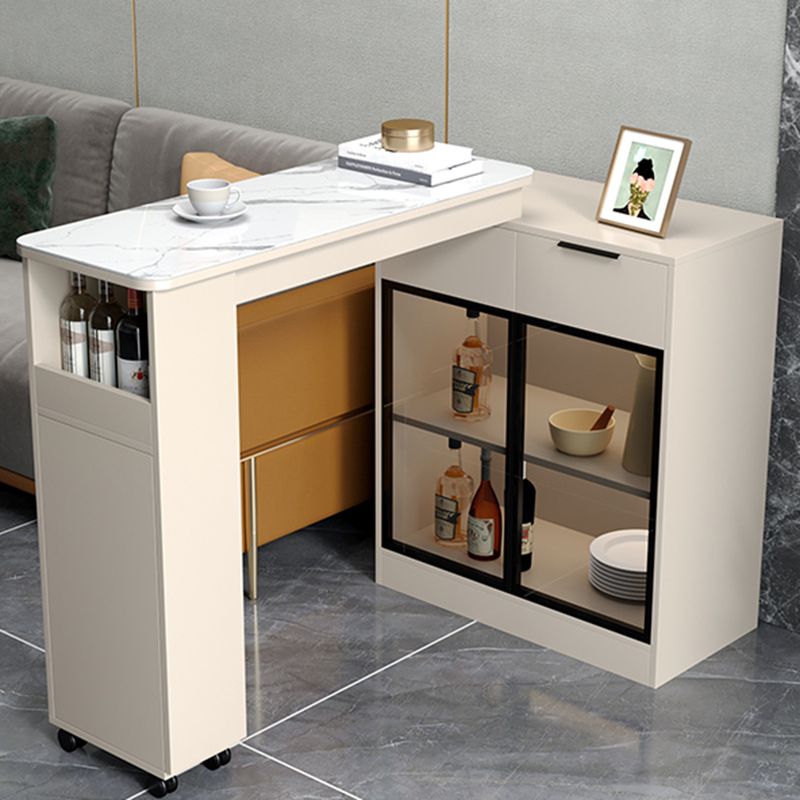 Rechteckiger Bartisch aus Stein im zeitgenössischen Stil für das Wohnzimmer
