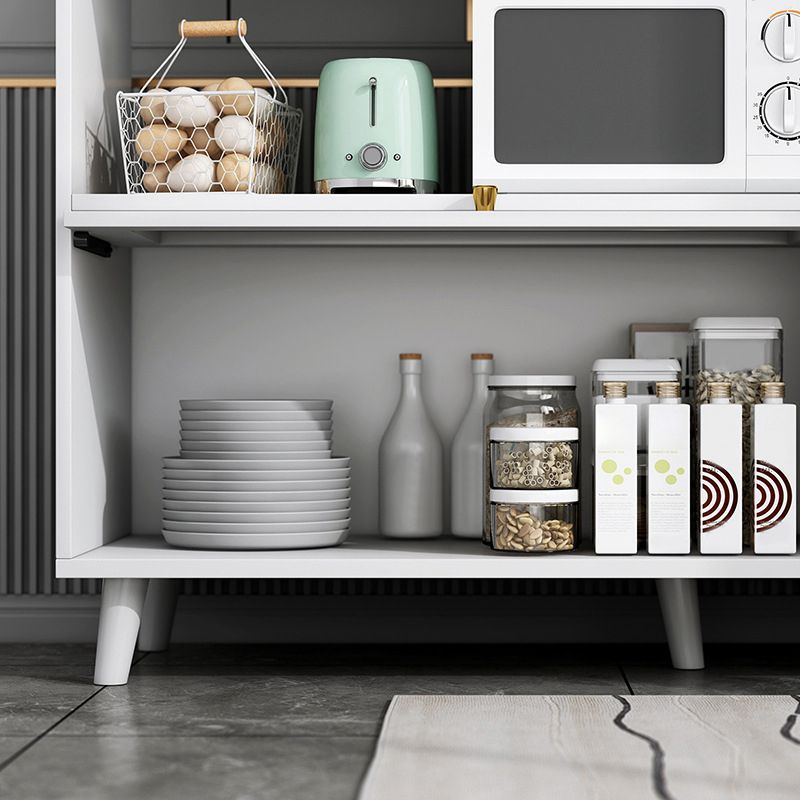 Modern open opslagbuffetstandaard zwart gemanipuleerd houten buffet bijboard met 3-laden