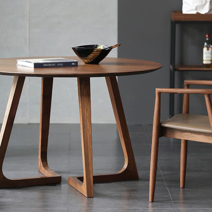 Round Double Pedestal Modern Dining Table Wood Color Fixed Table with Solid Wood Clearhalo ' dining_table' 'Dining Tables & Seating' 'Dining Tables' 'furn' 'furn_dining_table' 'Furniture' 'furniture_dining_table' 'Kitchen & Dining Furniture' 'kitchen&dining_furn' 'kitchen' 'kitchen_dining_table' 1200x1200_2884f623-dcc4-4b31-8e32-3dff769efa6d