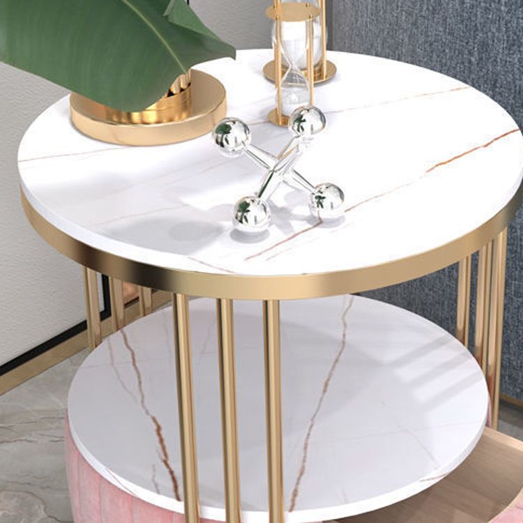 Glamour 1 - Mesa de acento de cajones Nightsand de 21.65 "Mesa nocturna de piedra de altura