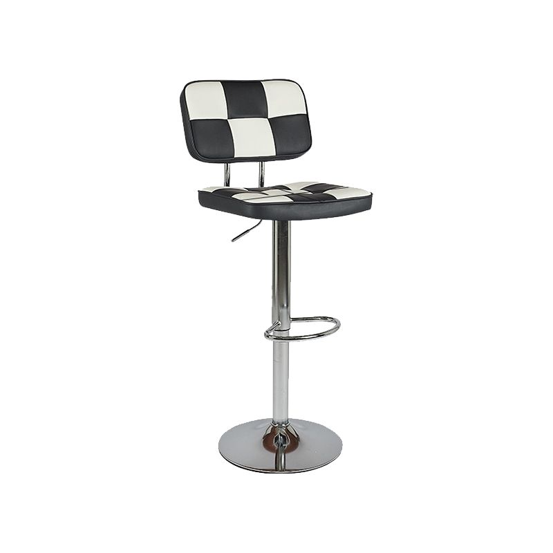 Modern Style Adjustable Backrest Counter High Stool with Leather Cushion