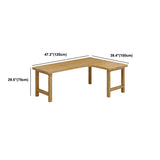 30 "H Modern Office Desk a forma L naturale scrittura in legno solido naturale