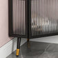 Modern Style Kitchen Server Glass Door Iron Frame Server for Living Room Clearhalo 'buffet_sideboard' 'Buffets & Sideboards' 'furn' 'furn_buffet_sideboard' 'Furniture' 'Kitchen & Dining Furniture' 1200x1200_28885e33-aa6e-40cf-8b7e-e549aa50d9d8
