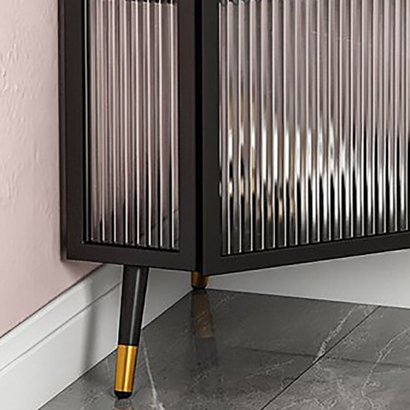 Modern Style Kitchen Server Glass Door Iron Frame Server for Living Room Clearhalo 'buffet_sideboard' 'Buffets & Sideboards' 'furn' 'furn_buffet_sideboard' 'Furniture' 'Kitchen & Dining Furniture' 1200x1200_28885e33-aa6e-40cf-8b7e-e549aa50d9d8