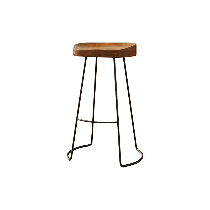 Solid Wood Dining Stools Scandinavian Bar Stools with Footrest