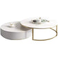 Table basse ronde en ardoise Ensemble de tables basses gigognes Glam avec tiroirs