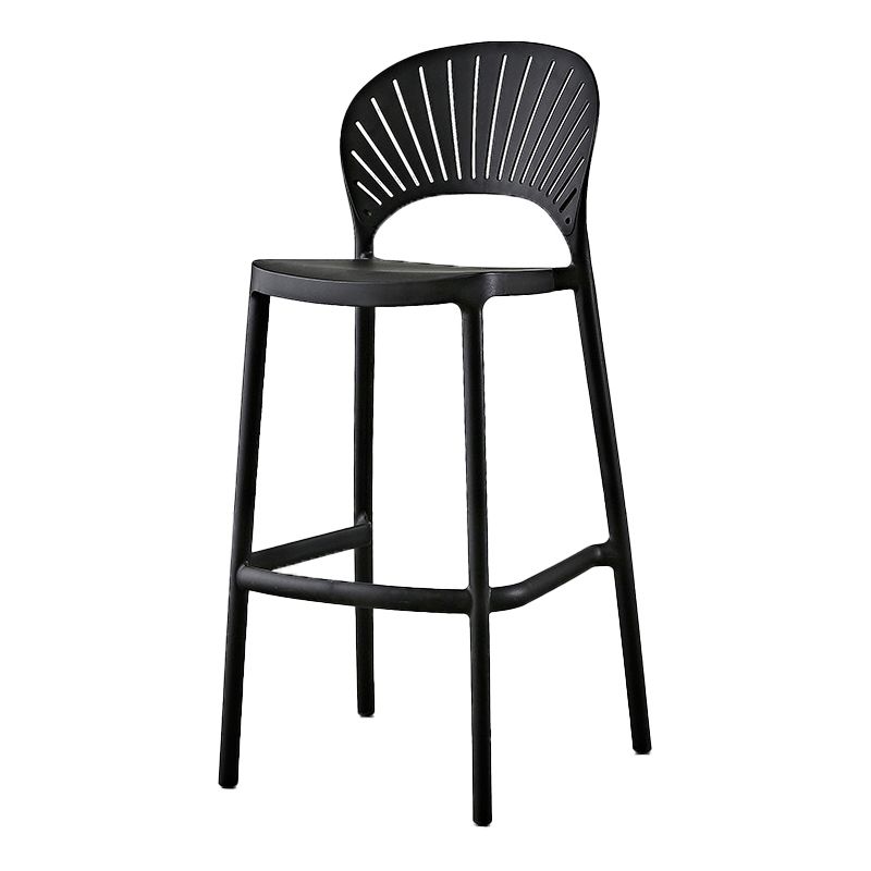 Casa escandinava Heces de espalda baja Matte Barstool de plástico