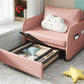 Faux leather Sleeper Sofa 32.28" Wide Pink Foldable Armless Sofa Bed Clearhalo 'furn' 'furn_futons' 'Furniture' 'Futons & Daybeds' 'Futons' 'Living Room Furniture' 1200x1200_288e40bc-cb9d-44d4-b44b-09241ca6da64