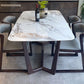Industrial White Sintered Stone Top Dining Table Rectangle Standard Dining Table for Kitchen Clearhalo ' dining_table' 'Dining Tables & Seating' 'Dining Tables' 'furn' 'furn_dining_table' 'Furniture' 'furniture_dining_table' 'Kitchen & Dining Furniture' 'kitchen&dining_furn' 'kitchen' 'kitchen_dining_table' 1200x1200_288fa1ec-75bc-4f3e-a772-16992c38422a