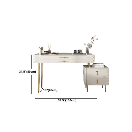 Lussuosa vanità con cassetti di stoccaggio Desca di vanità per trucco in pelle genuina