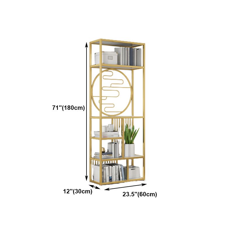Modern Living Room Etagere Bookshelf Iron Frame Manufactured Wood Shelf Bookcase Clearhalo 'Bookcases' 'furn' 'furn_bookcases' 'Furniture' 'furniture_bookcases' 'Office Furniture' 1200x1200_28903b53-8bf9-4544-8344-3ea668411a47