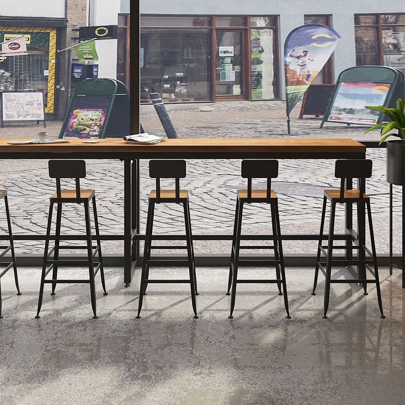 Solid Wood Bar Table Set 1/7 Pcs Industrial Metal Frame Bar Table and Stools Clearhalo 'Bar Furniture' 'furn' 'furn_home_bar_bar_sets' 'Furniture' 'Home Bars & Bar Sets' 'home_bar_bar_sets' 'Kitchen & Dining Furniture' 1200x1200_289212fd-f3db-4e1e-9b38-ea009ffcff23