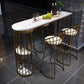 White Stone Bar Dining Table Industrial Bar Dining Table with Sled Base Clearhalo 'Bar Furniture' 'Bar Tables' 'bar_tables' 'furn' 'furn_bar_tables' 'Furniture' 'furniture_bar_tables' 'Kitchen & Dining Furniture' 1200x1200_28936b68-02c9-4031-a0fa-e71c5e10ae32