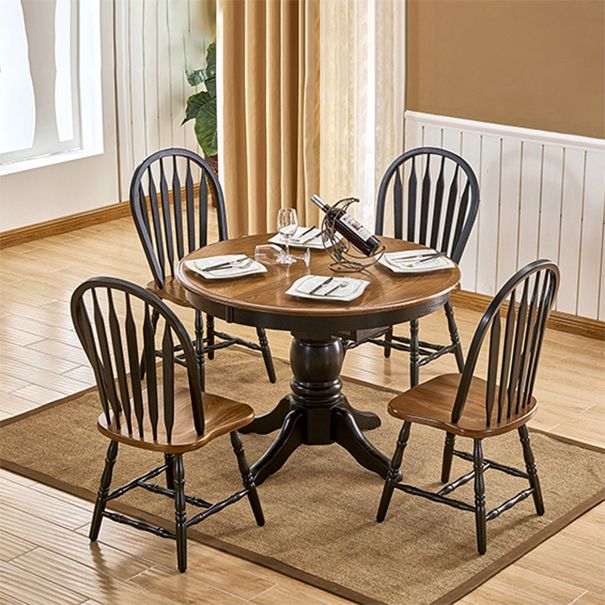 Solid Wood Traditional Dining Room Chair Matte Finish Windsor Back Side Chair Clearhalo ' kitchen&dining_furn' 'Dining Chairs' 'Dining Tables & Seating' 'dining_chair' 'furn' 'furn_dining_chair' 'Furniture' 'furniture_dining_chair' 'Kitchen & Dining Furniture' 'kitchen' 1200x1200_28956f1b-6645-4eed-936e-49d0b1ea950d
