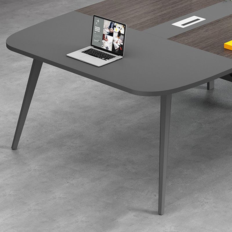 Zwart vervaardigd hout rechthoekig bureau Modern Cable Management Office Desk