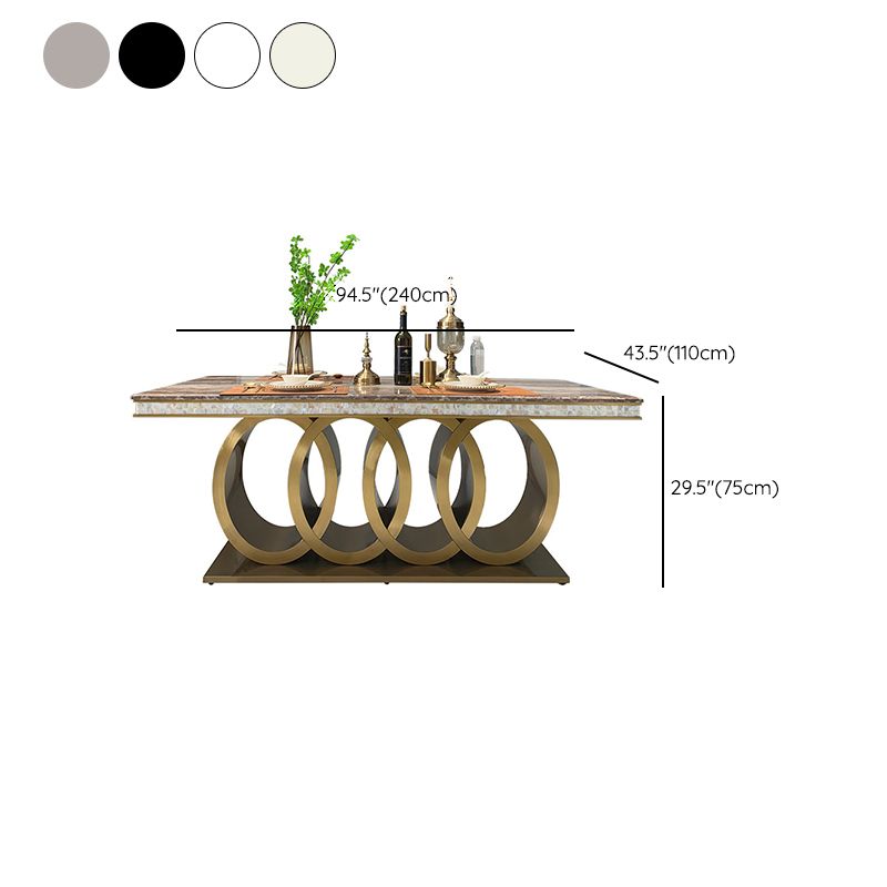 Traditional Luxury Dining Table Marble Rectangle Fixed Table for Home Clearhalo 'Dining Tables & Seating' 'Dining Tables' 'dining_table' 'furn' 'furn_dining_table' 'Furniture' 'Kitchen & Dining Furniture' 1200x1200_2895d7f6-d593-4044-851a-68b008fe0bf4
