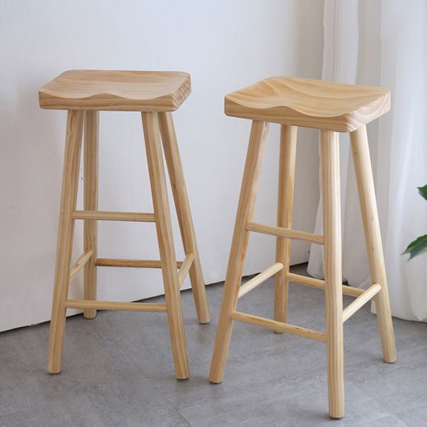 Coffee Shop Contemporary Barstool Indoor Wood 4 Legs Bar Stool with Pedal Clearhalo 'Bar Furniture' 'Bar Stools' 'bar_stools' 'furn' 'furn_bar_stools' 'Furniture' 'Kitchen & Dining Furniture' 1200x1200_28975b46-7840-43c1-a002-4fed81c04755